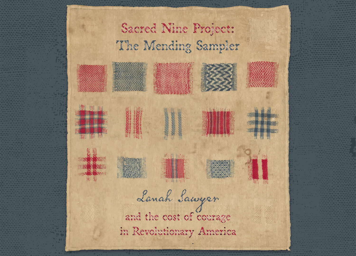 Sacred Nine Project, The mending sampler graphic.