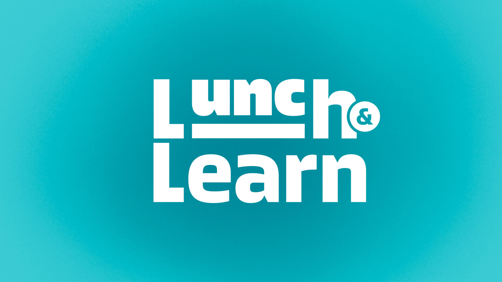 Lunch and Learn logo on teal.