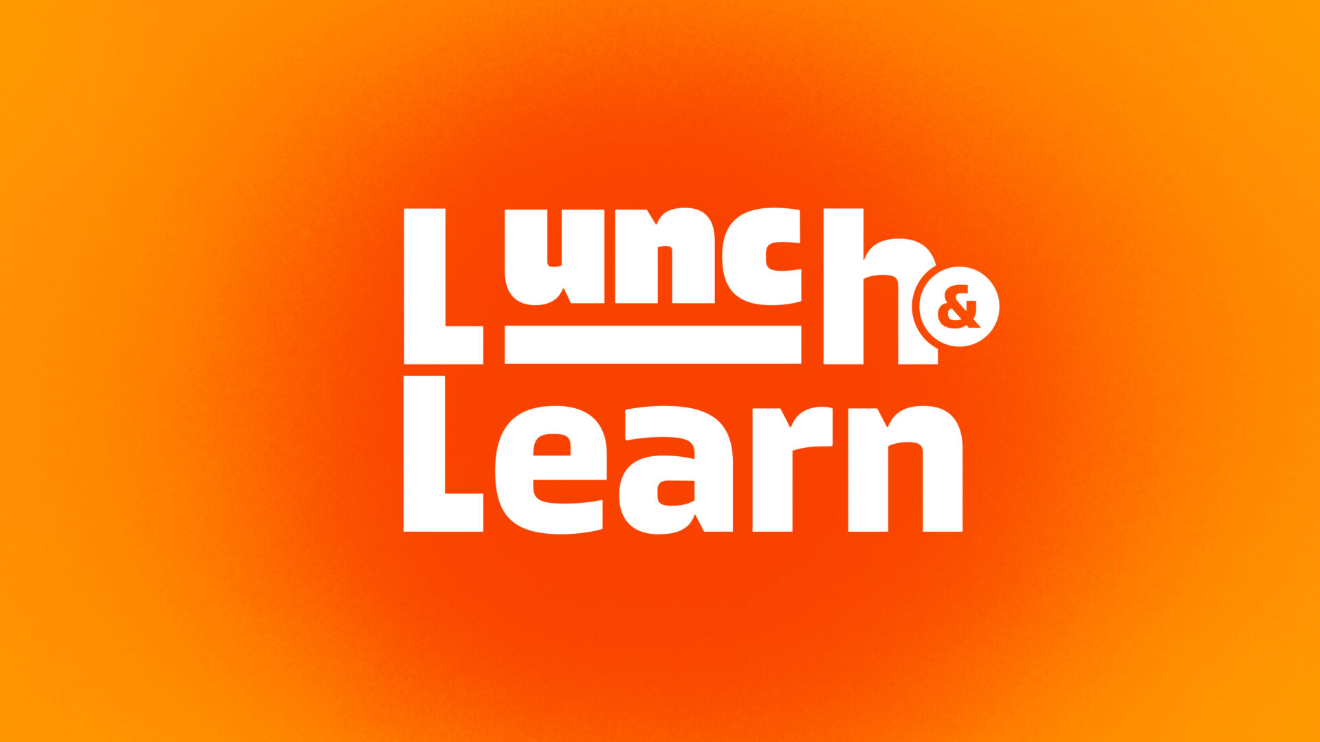 Lunch and Learn logo on orange.