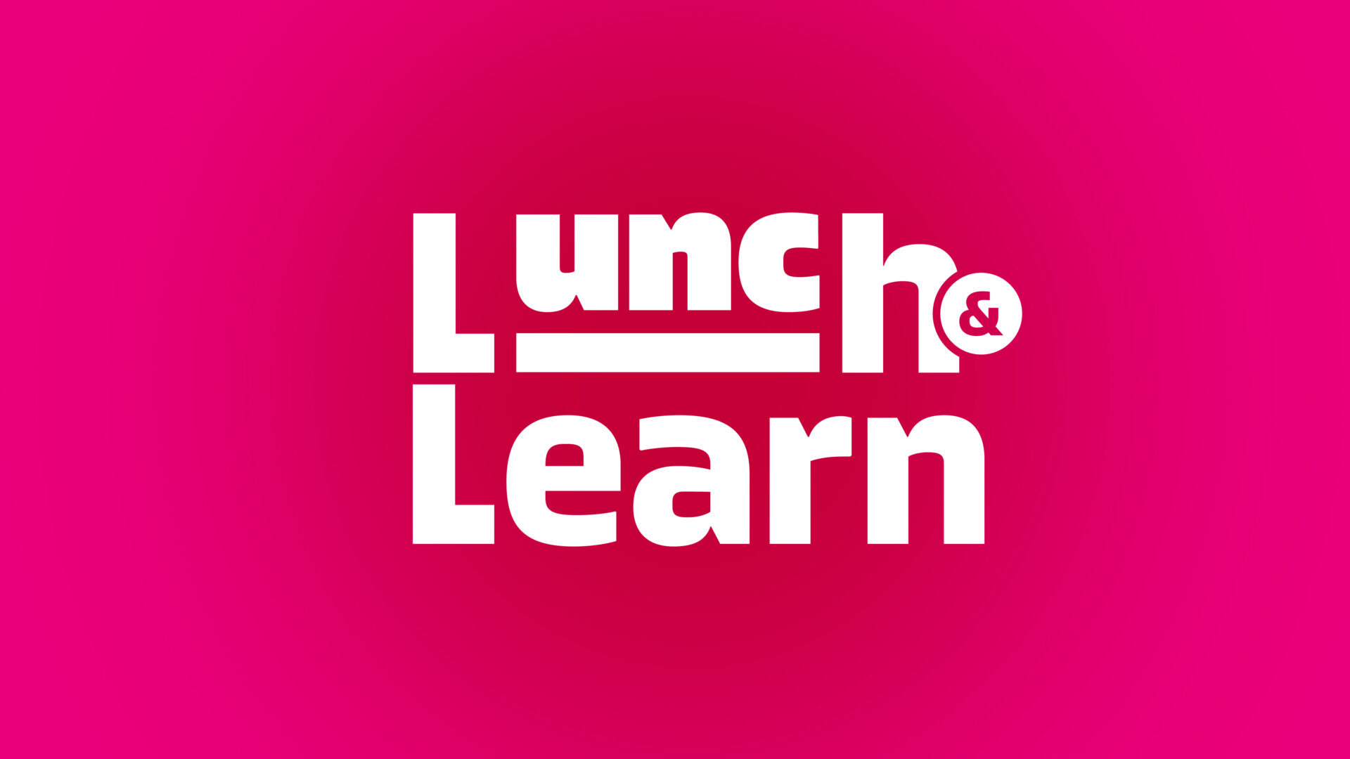 Lunch and Learn logo on fuchsia.