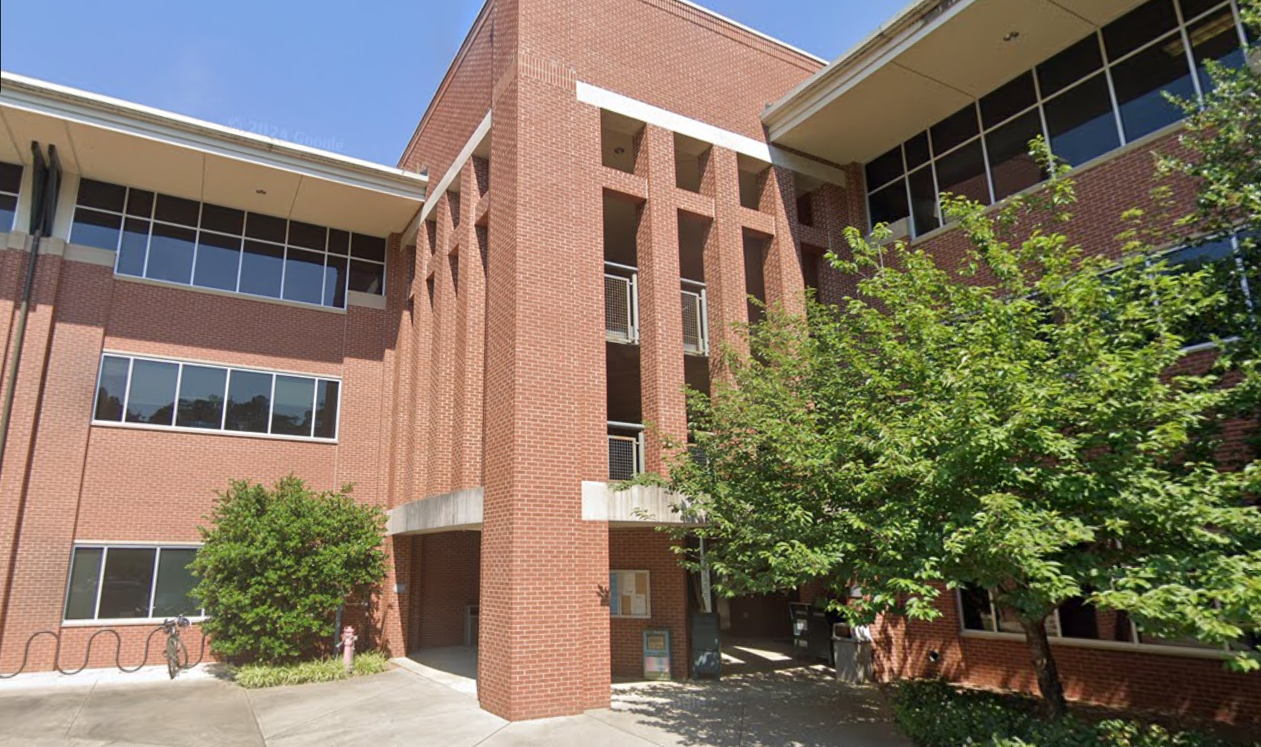 The outside of the Administrative Office Building on UNC campus.